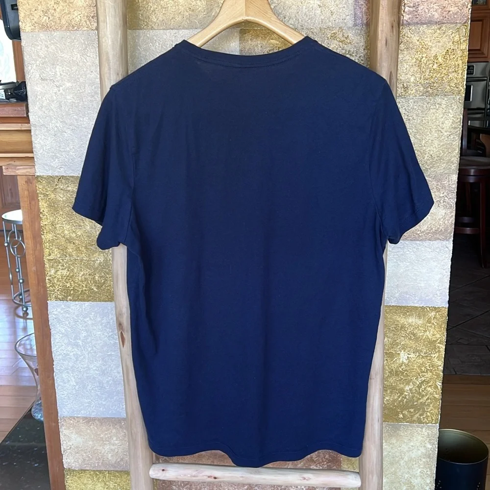 Old Navy Boys Beach Navy Blue Scoop Neck Graphic T-Shirt, Size Large